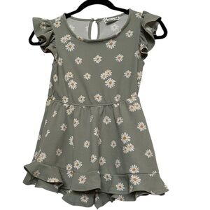 Maddie & Michelle Kids 16 Floral Green Dress/Romper